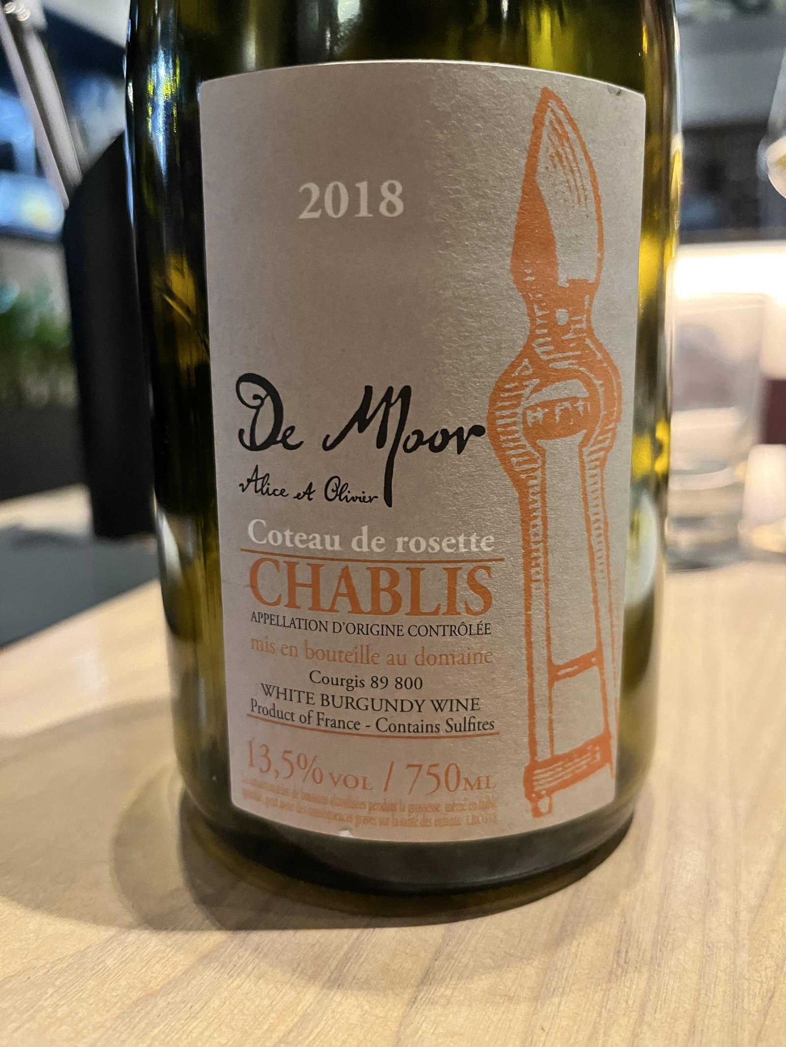 Alice et Olivier De Moor Chablis Coteau de rosette 2018